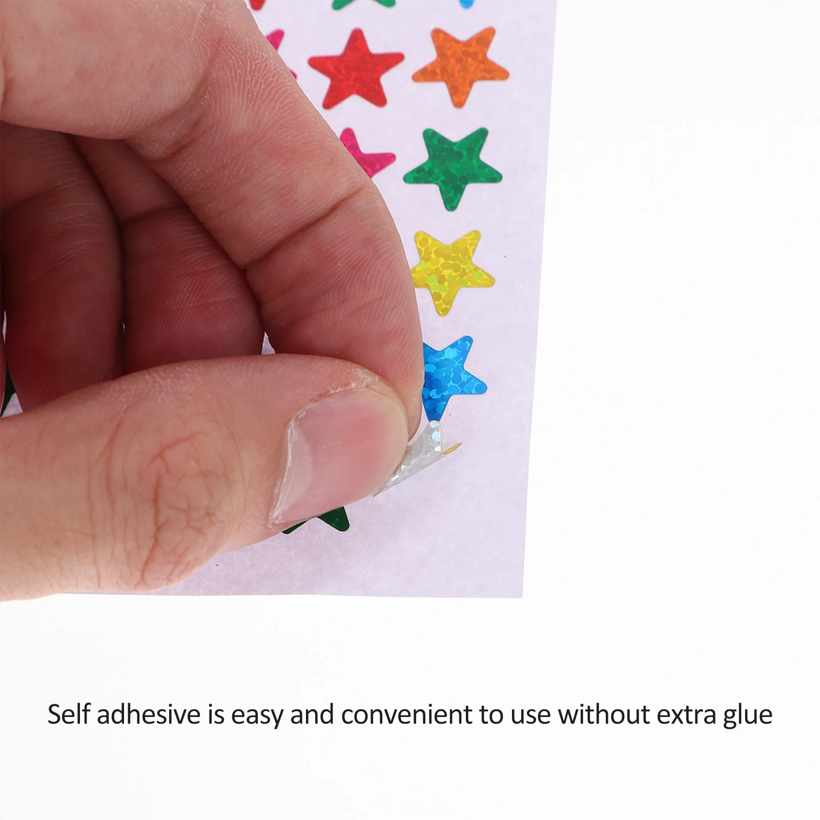 

Multicolor Holographic Stickers Self Adhesive Sparkle Bling Stars for DIY Valentine's Day Decorations Kids Classroom