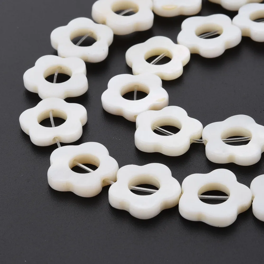 10 Strands Freshwater Shell Beads Frames Strands Dyed Flower Shell Beads for jewelry making DIY bracelet earring decor