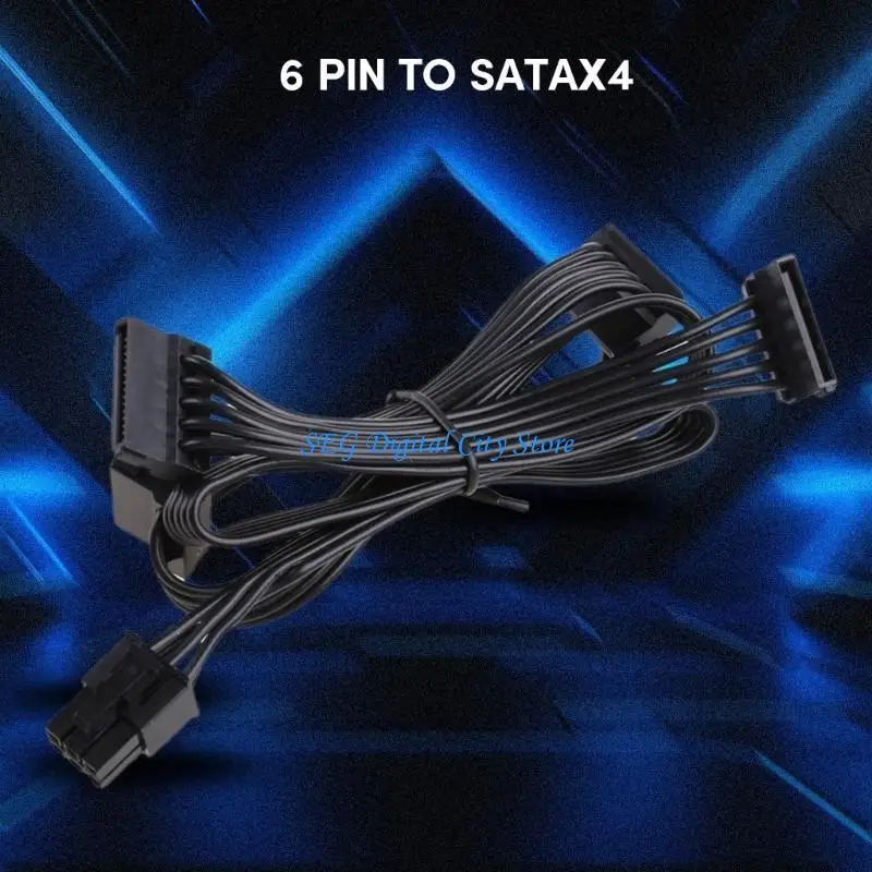 U75B Practical Durable Servers 6Pin to 4SATA Power Cable Adapter Splitter Cable
