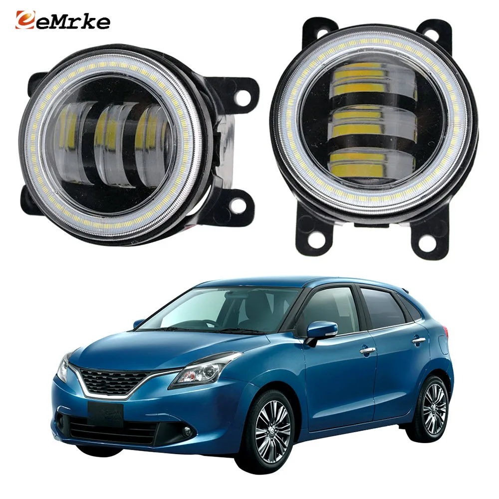 

Led Light Assembly Car Fog Lamp Lens Angel Eye DRL Daytime Running Lights Front Bumper for Suzuki Baleno FW EW 2016 2017 2018