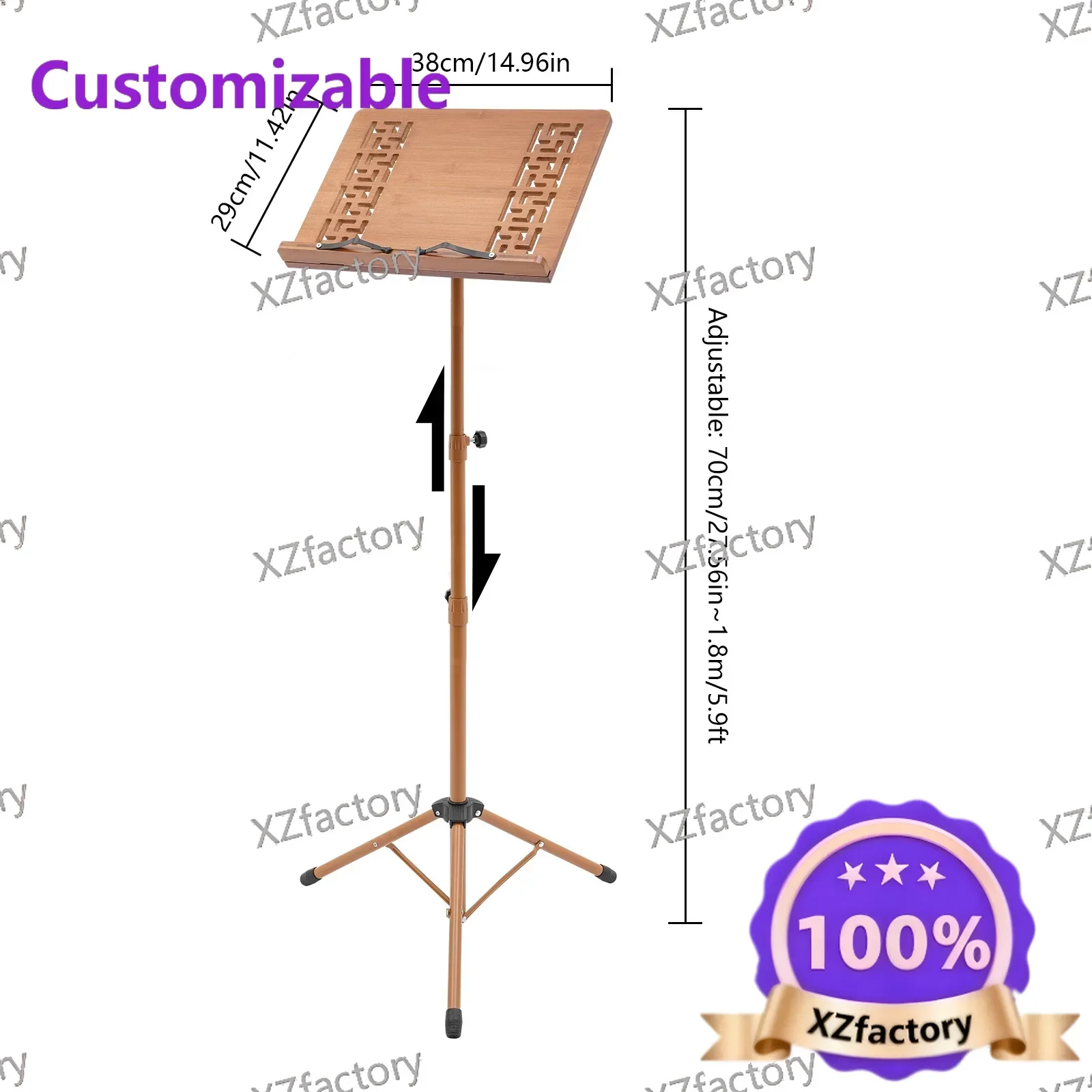 Factory Direct 2026 Top RatedAdjustable 70-180cm Hollow Sheet Music Stand - Metal Pole