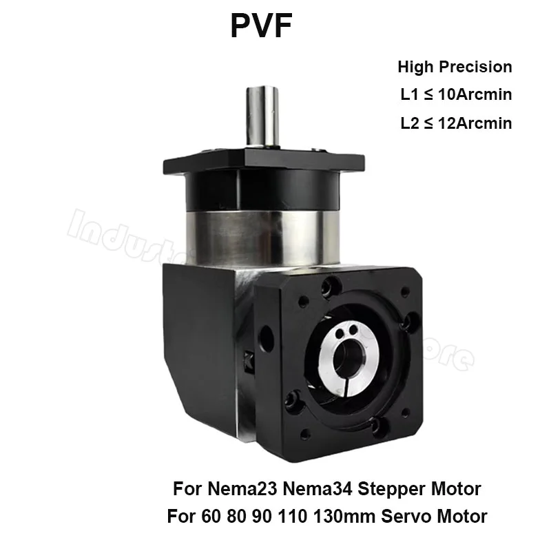 90° Right Angle Planetary Gearbox for NEMA 23 NEMA 34 Stepper Motor & 60 80 90 110 130mm Servo Motor Speed Reducer