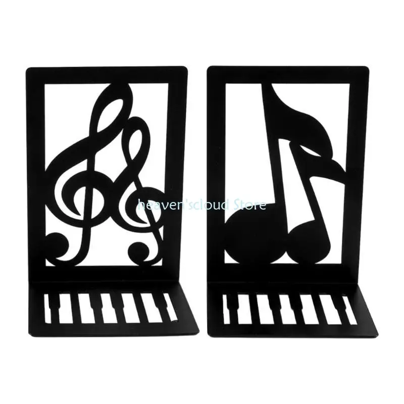 Cuốn sách kim loại Y88B kết thúc cho kệ âm nhạc ghi chú bookend trượt kim loại chống lại bookend