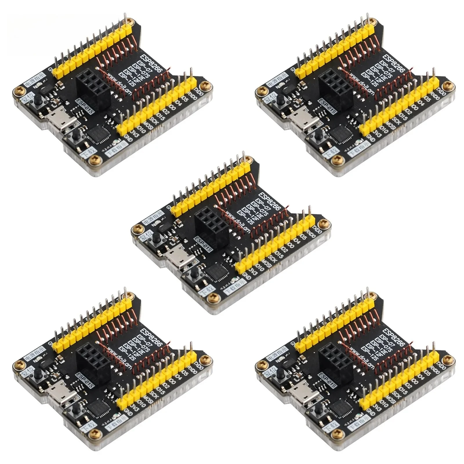 DIYmall ESP8266 Burning Fixture Development Board Compatible with ESP 01S 07 12E 12F Micro USB Programmer Module