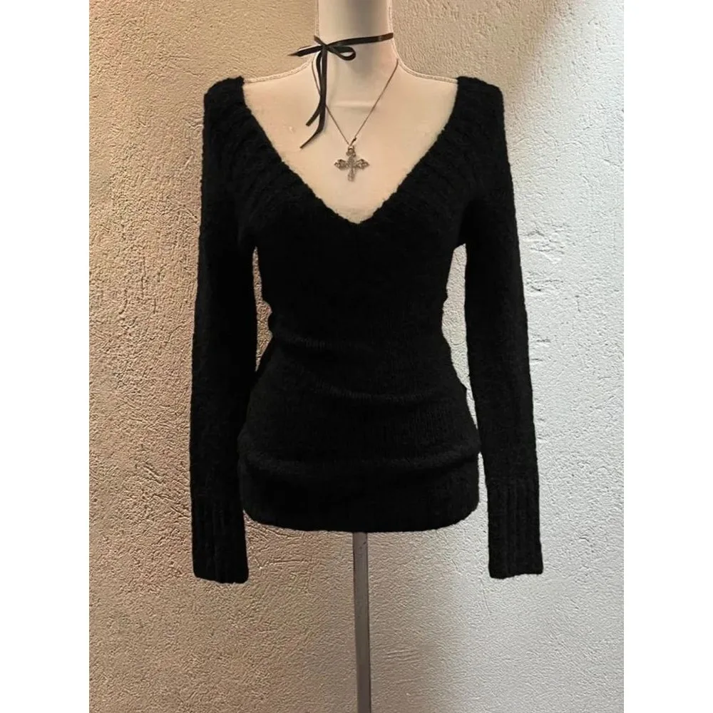 Pull tricoté pour femme, rétro américain, Harajuku Y2K, esthétique, automne-hiver, Vintage, Sle Faion, tricot pour femme