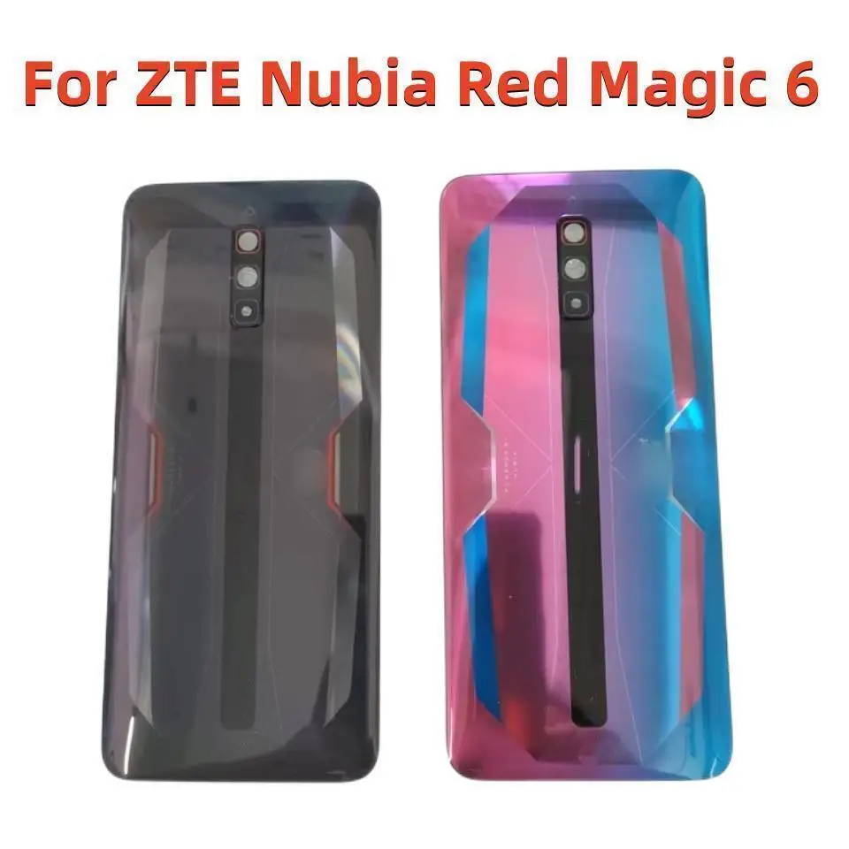 6.8'' Original Battery Back Cover Housing Door Lid For ZTE Nubia Red Magic 6 NX669j Rear Case with Camera Glass Lens Phone Shell