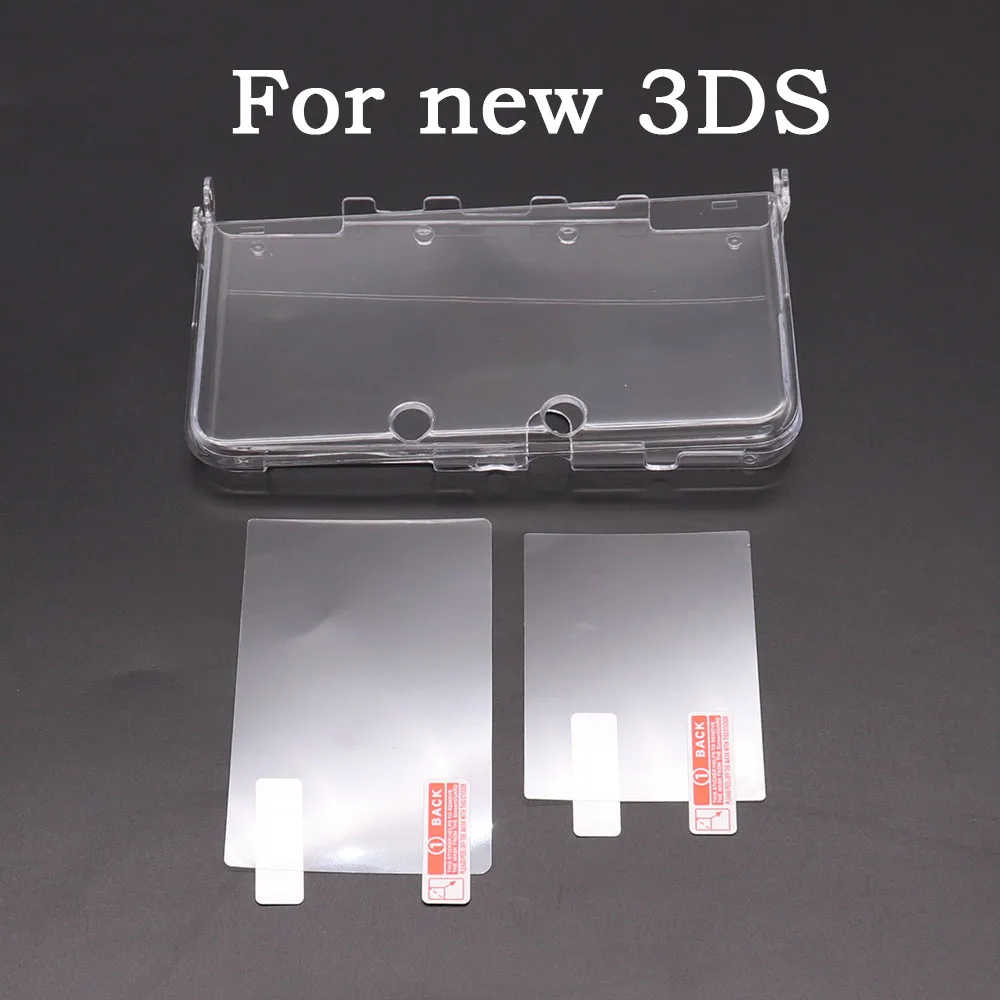 Plástico transparente cristal escudo capa de pele para novo 2ds 3ds xl ll ndsl para dsi ndsi xl ll película protetora de tela