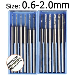 Foret à Graver en Acier au Tungstène à Tige 0.6, Noyau d'Olive Ivoire, Outils de Rotation Carimplantés, de 2.35 à 2mm, 1 à 6 Pièces