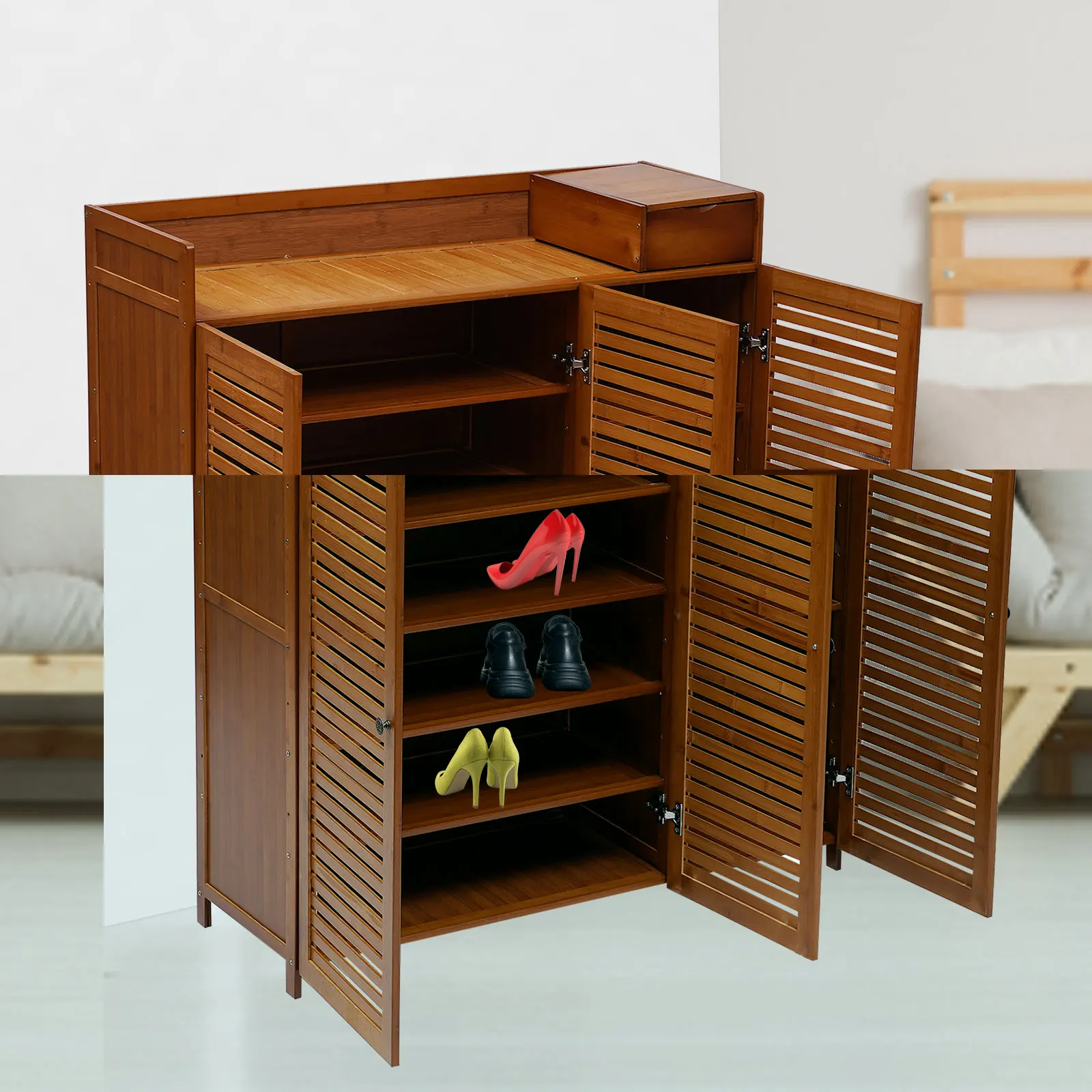 

7 Tiers Shoes Racks Shoe Storage Cabinet Free Standing Shoe-shelf Shelves Living Room Furniture Organizers