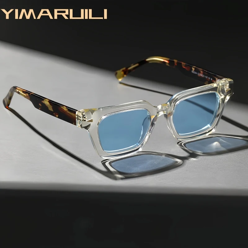 

YIMARUILI Retro Square Men and Women Polarized Sunglasses High quality Acetate Fashion Trend UV400 Personalized Driving Glasses