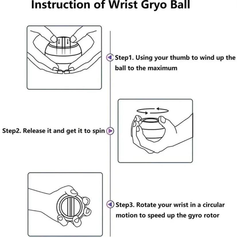 Self-Starting Wrist Gyro Ball, Wrist Strengthening Device, Hand Enhancer, Forearm Exerciser, Used To Strengthen Arms, Fingers, W