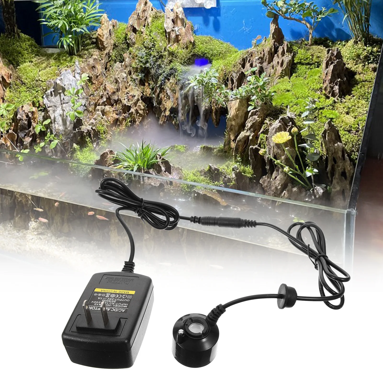 

Fish Tank Mist Maker Water Pond Fountain Romantic Fog Generator Us Plug Low Noise Fine Atomized Spray for Indoor Outdoor Decor