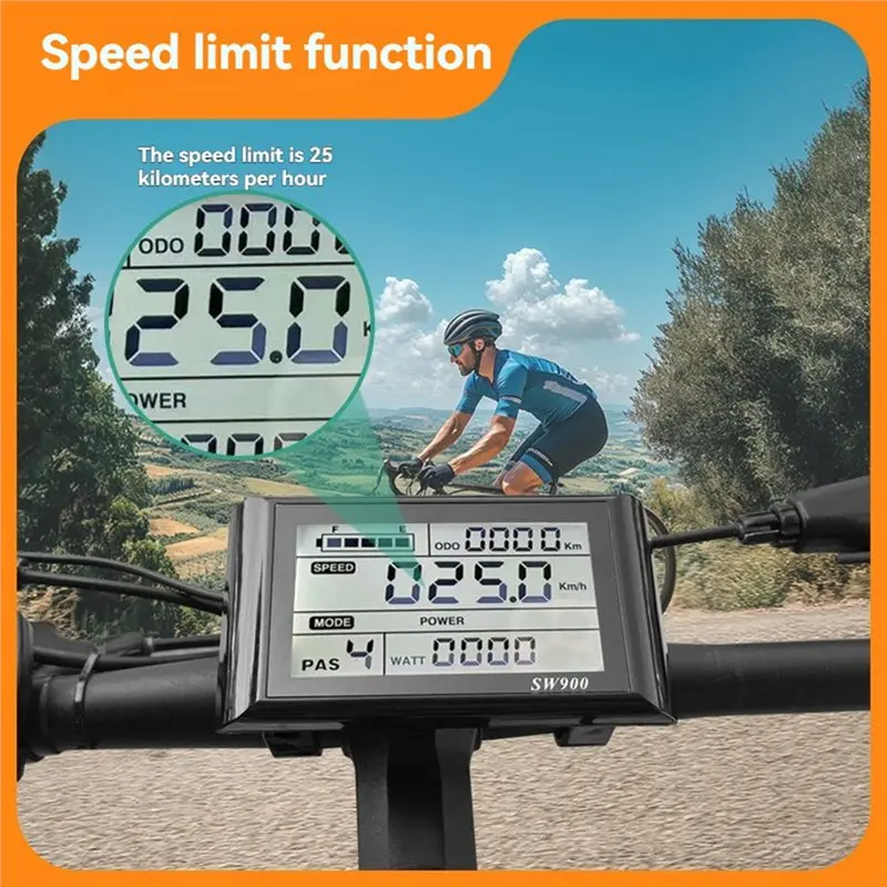 ABKV-SW900 40A 48V-72V Sine Wave Electric Bike Controller Three Mode Display Color Screen E-Bicycle Accessories