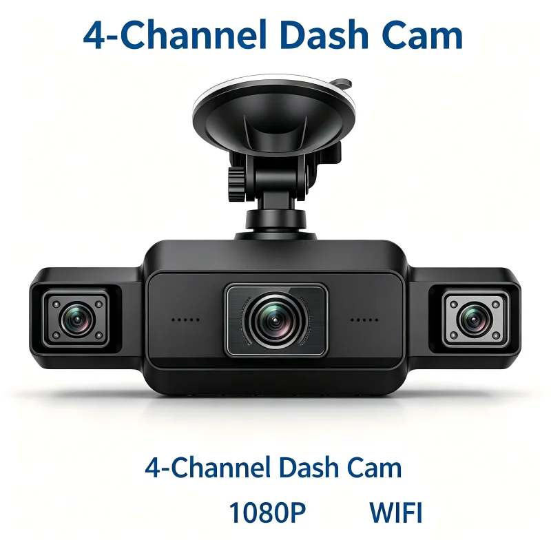 4 Lens 360° Dash Cam Voice 1080P Video Recorder Car DVR Recording Camera Front Left Right Rear View Auto 4Ch DashCam 24H Parking