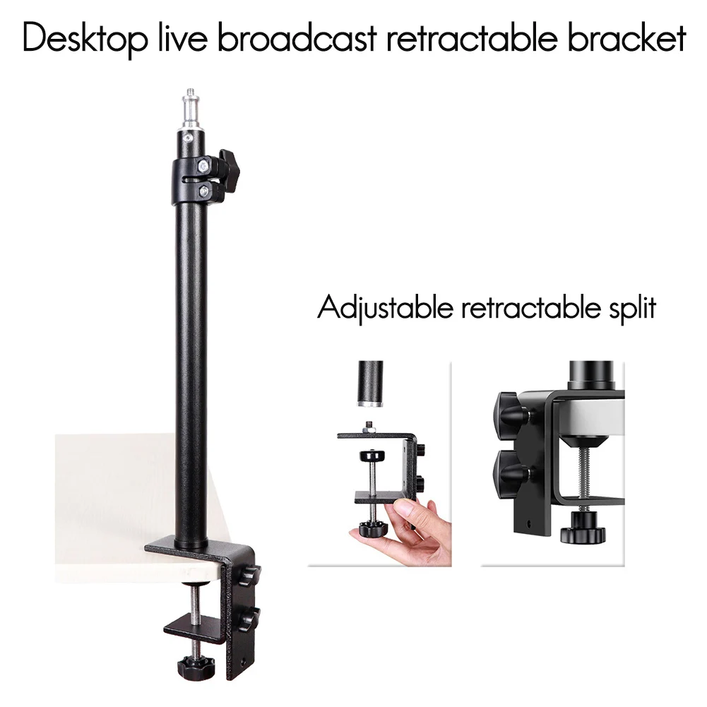 C Clamp Tripod Desktop Light Stand&1/4 inch Adjustable Tabletop Bracket Stand for Camera,Ring Light,with Ball Head