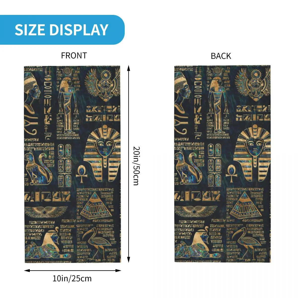 Egyptian Hieroglyphs And Deities Bandana Neck Cover Printed Egypt Pharaoh Balaclavas Face Scarf Headband Riding for Men Women