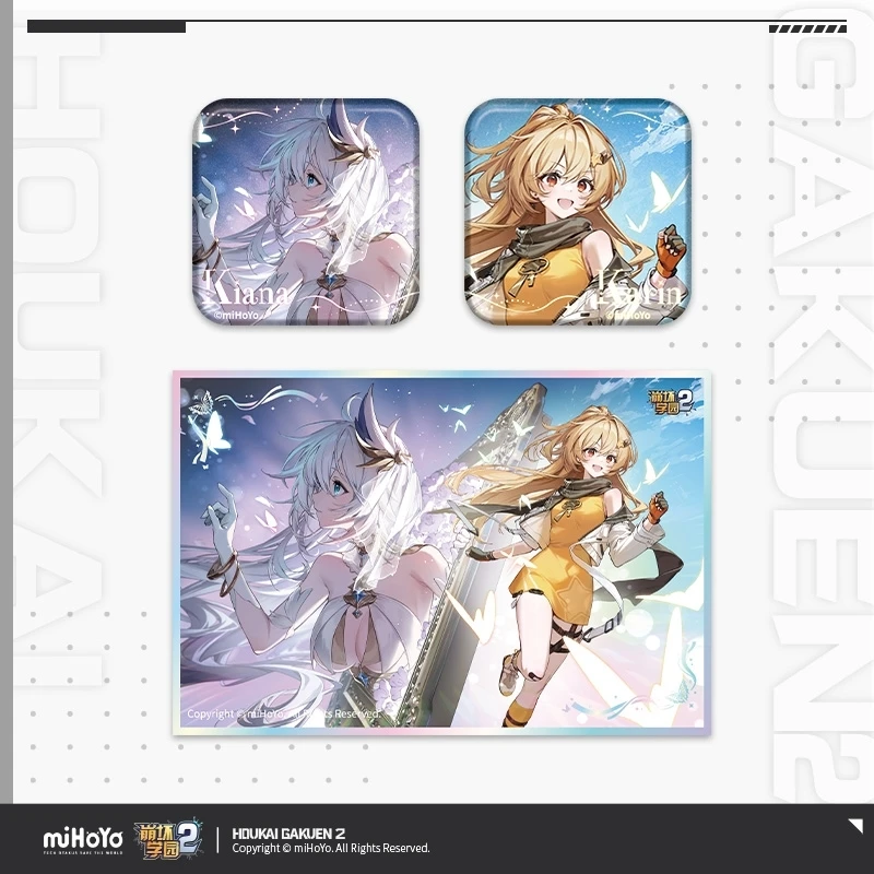 Houkai Gakuen 2 مع ضوء دافئ سلسلة مرافقة ambitus صفيح شارة مغناطيس الثلاجة الرسمي حقيقية جمع هدية