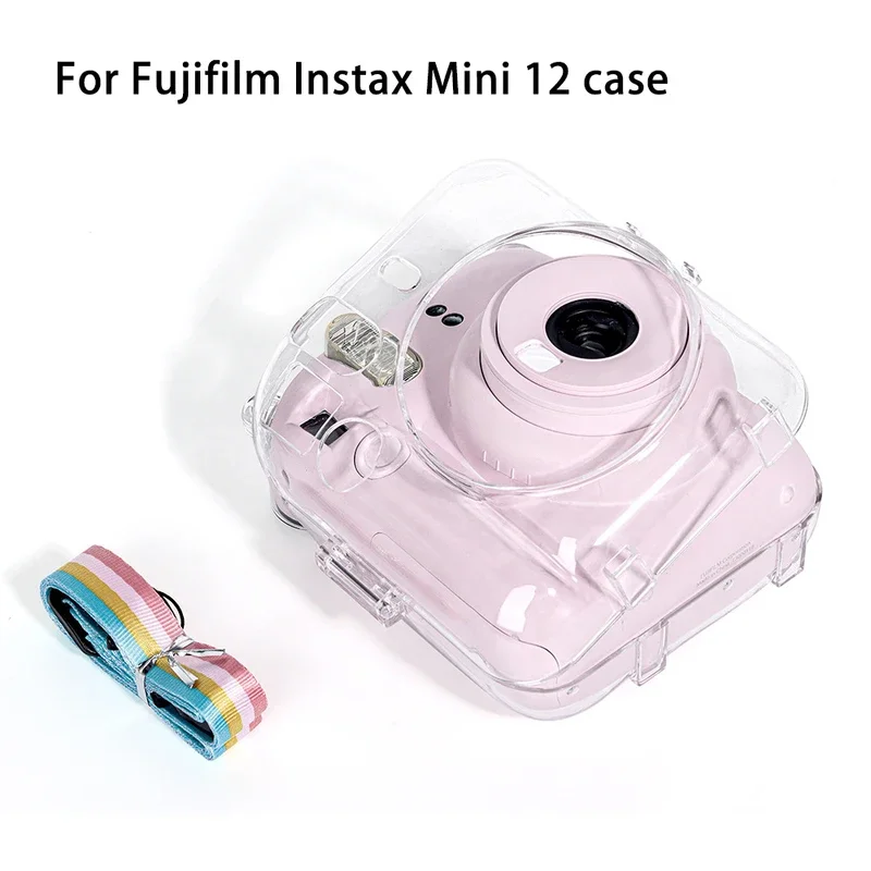 For Fujifilm Instax Mini 12 Transparent Camera Cover Protective Carrying Bag Cover With Storage Bag With Shoulder Strap