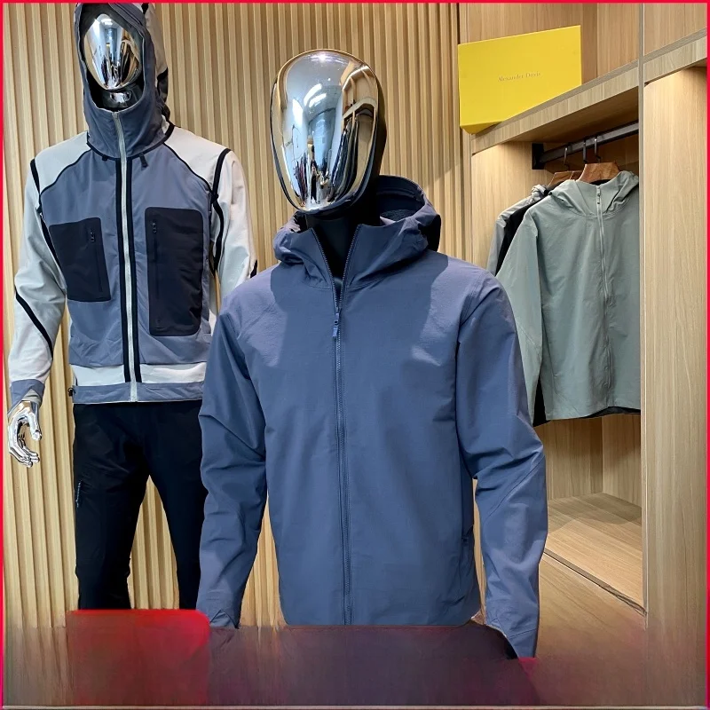 

Outdoor Waterproof Windproof Men's Casual Hooded Jaet Full Seal Glue Busin Leisure Coat Trendy Autumn New Arrival