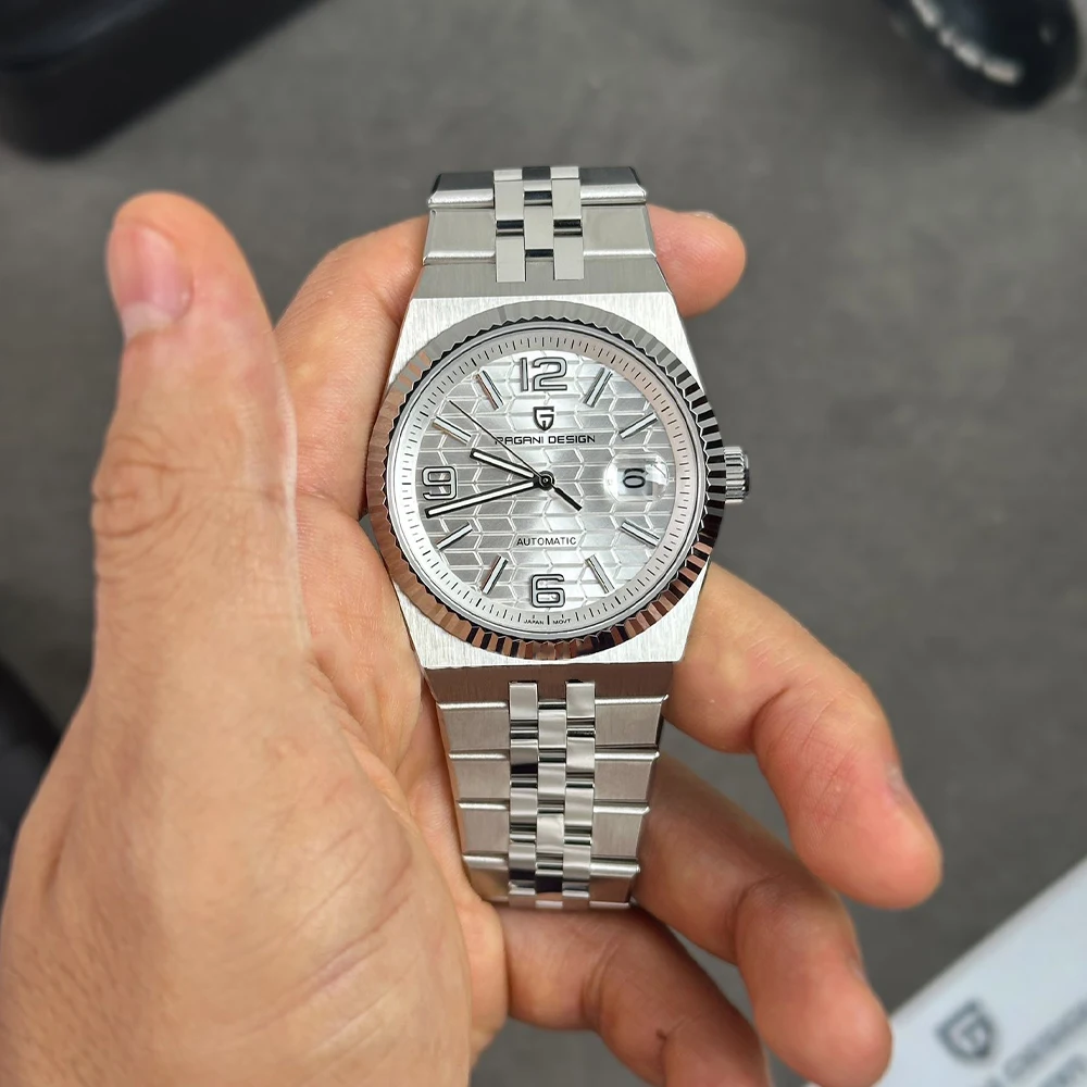 PAGANI DESIGN New 40MM Original Design Honeycomb Pattern Dial Luxury Men Watch Sapphire Glass Stainless Steel Automatic Watches