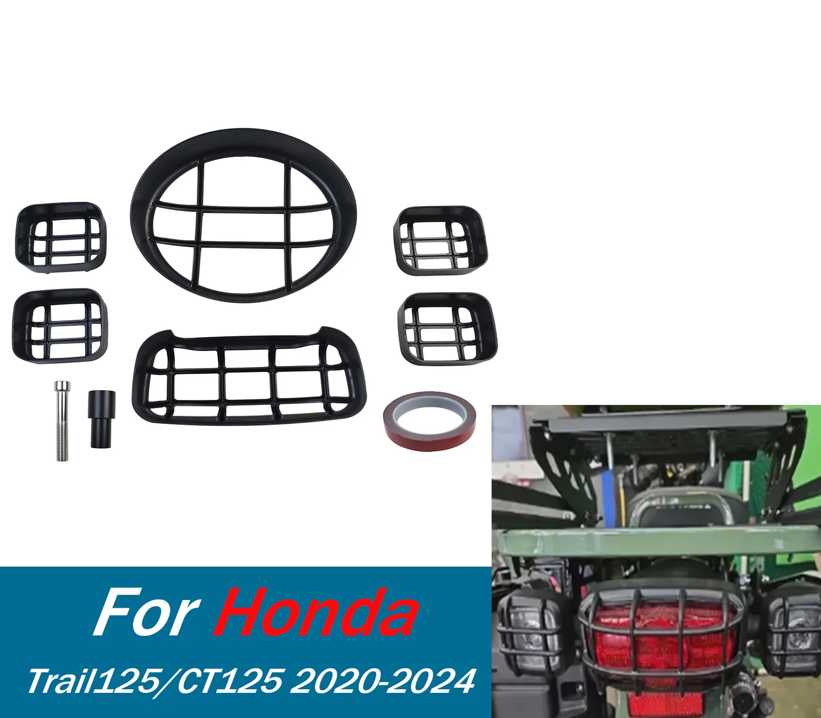 

﻿ For CT Trail 125 Lamp Cover Se For Honda CT Trail 125 2020-2024 Motorcycle Headlight Turn Signal Taillight Grill Cover Parts