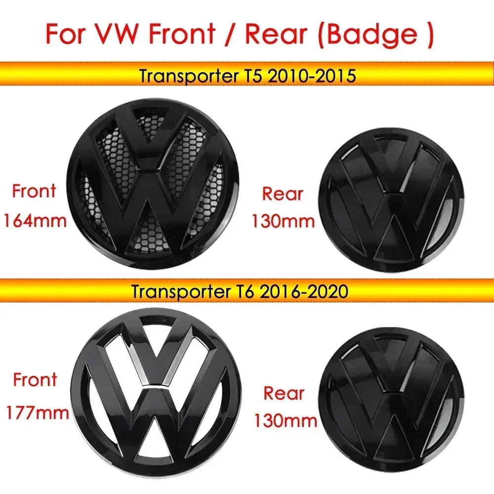 Emblema para la parrilla delantera del capó, cubierta decorativa para el logotipo del maletero trasero para Volkswagen Transporter T5 T6 2010-2020 Sportvan