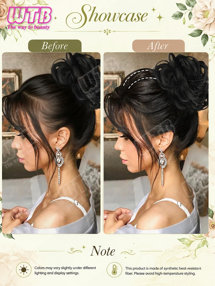 WTB Topper with Comb Synthetic Wig Volumizing Hair Extension for Women Easy Clip-In Hairpiece for Daily Wear Holidays & Wedding