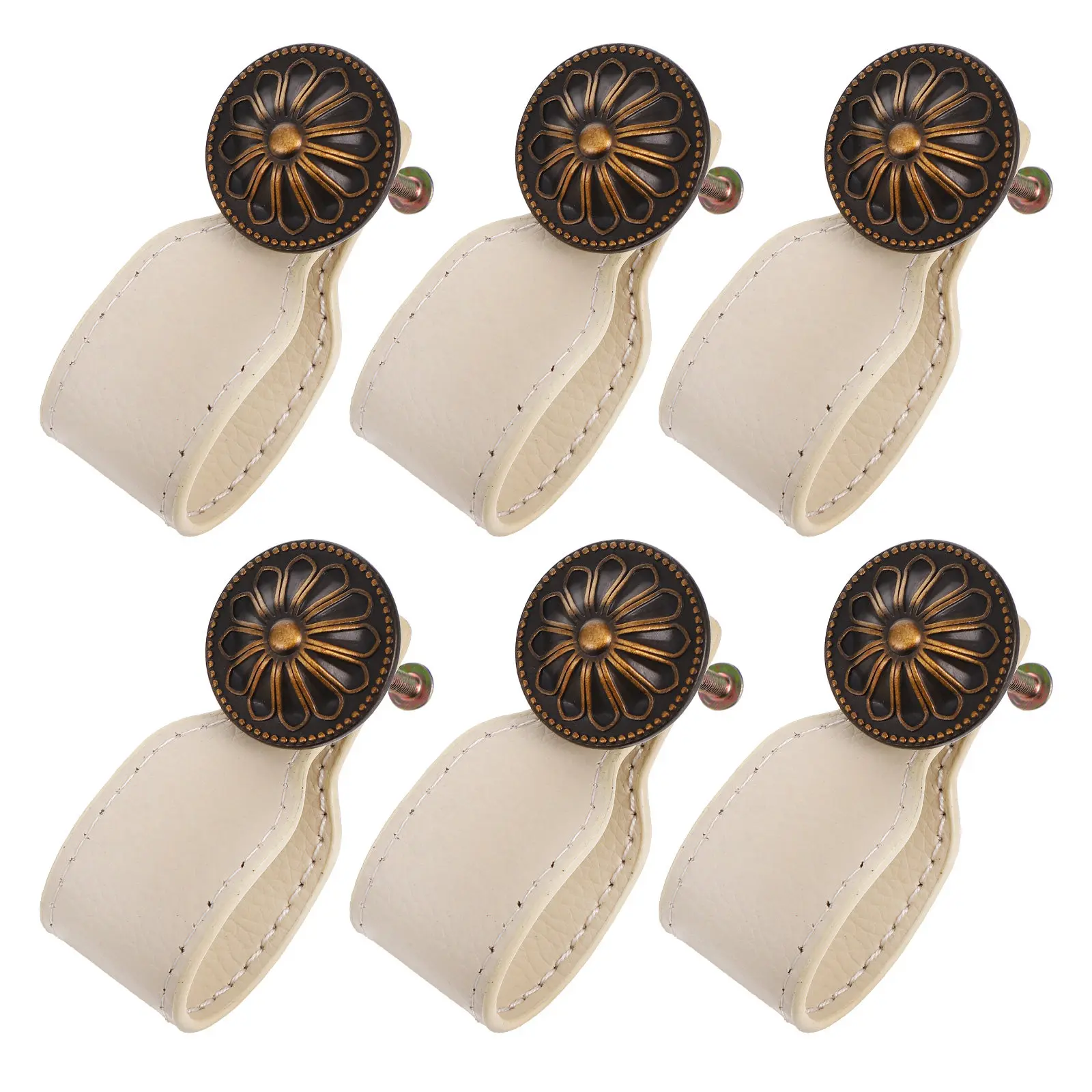 6Pcs Wardrobe Handles Vintage Style Cabinet Drawer Pulls Dresser Kitchen Cupboard Door Knobs Cabinet Knobs