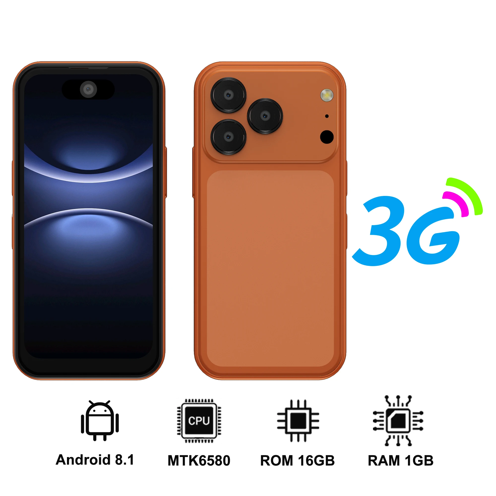 17PRO MAX Mini Android-smartphone 3G-netwerk Dual SlM 3,75-inch display Kleine telefoons 16GB Rom Face Unlock Google Play WIFI mobiele telefoon