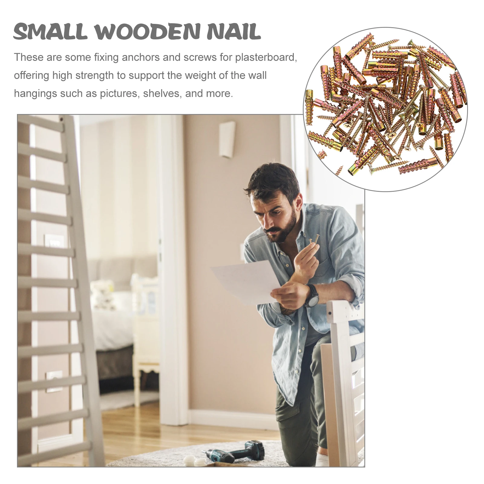 

40 set Expansion Screws Wall Anchors 6x32 Spiral Steel Drywall Concrete Plaster Wood RustProof Hardware