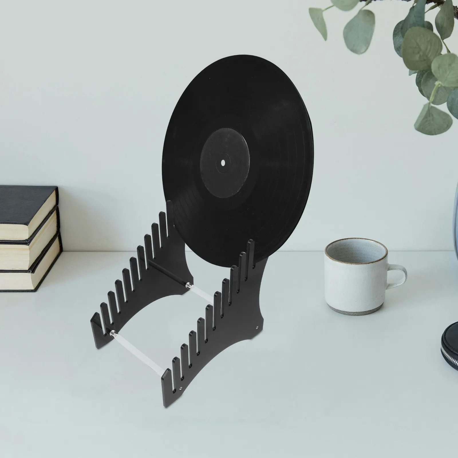 Record Display Rack Acrylic Desktop Multi-Tiered Organizer for Vinyl Records Cd Storage Magazine File Organizer view 5