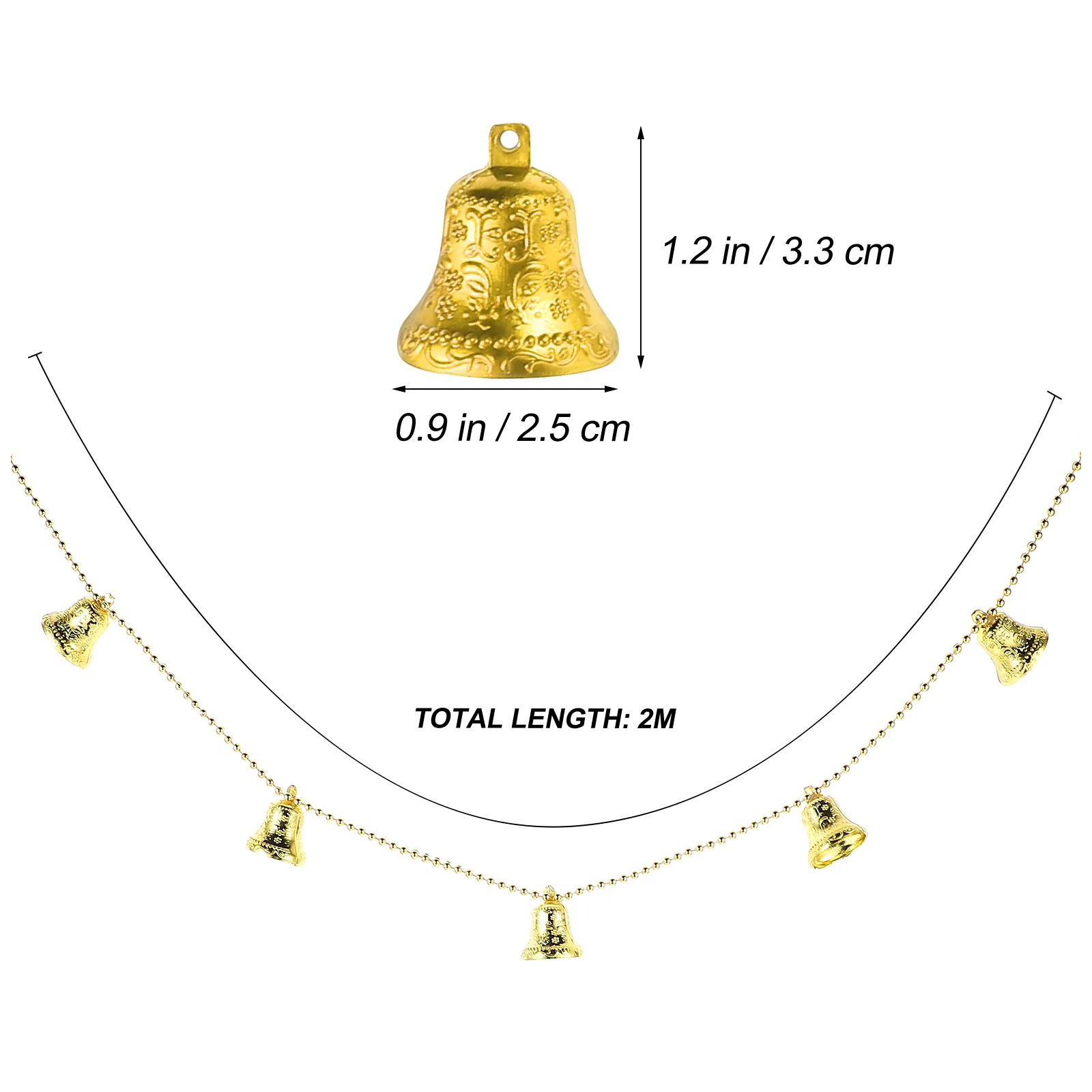 

3pcs Christmas Plastic Bell String Bell Decorations Plastic Hanging String For Wall Door Window Party Jingle Bells Ornament