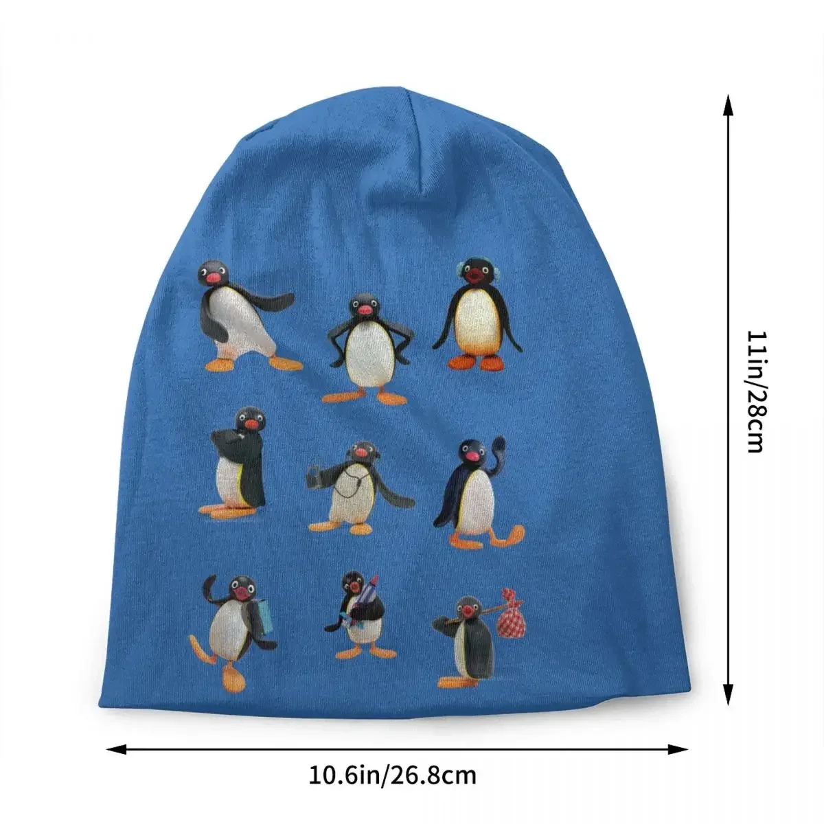 Funny Penguin Pingu Mood Skullies Beanies Caps Unisex Winter Warm Knit Hat Adult  Animal Bonnet Hats Outdoor Ski Cap