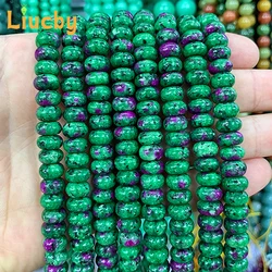 New models Natural Stone epidote Abacus spacer beads For Jewelry Making DIY Hoop earrings Ear Studs Space Bracelet 15