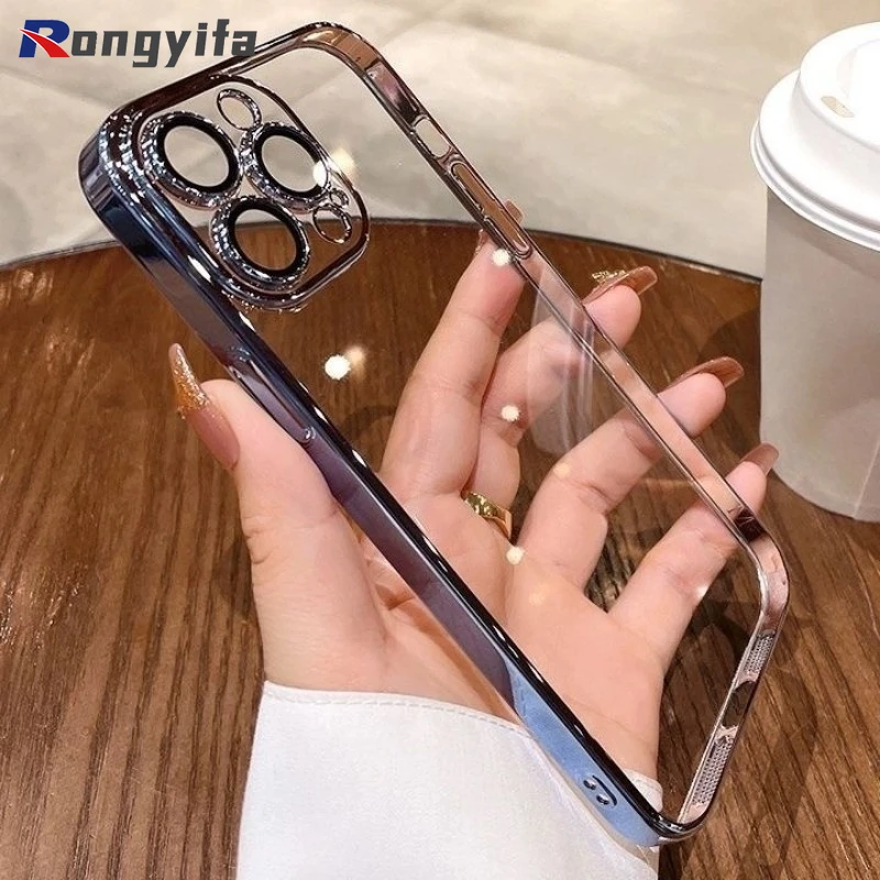 For Xiaomi Redmi Note 13 12 12s 11s 10s 11 10 Pro Plus Pro+ 11T 4G 5G Phone Case Electroplated Transparent Ultra Thin Soft Case