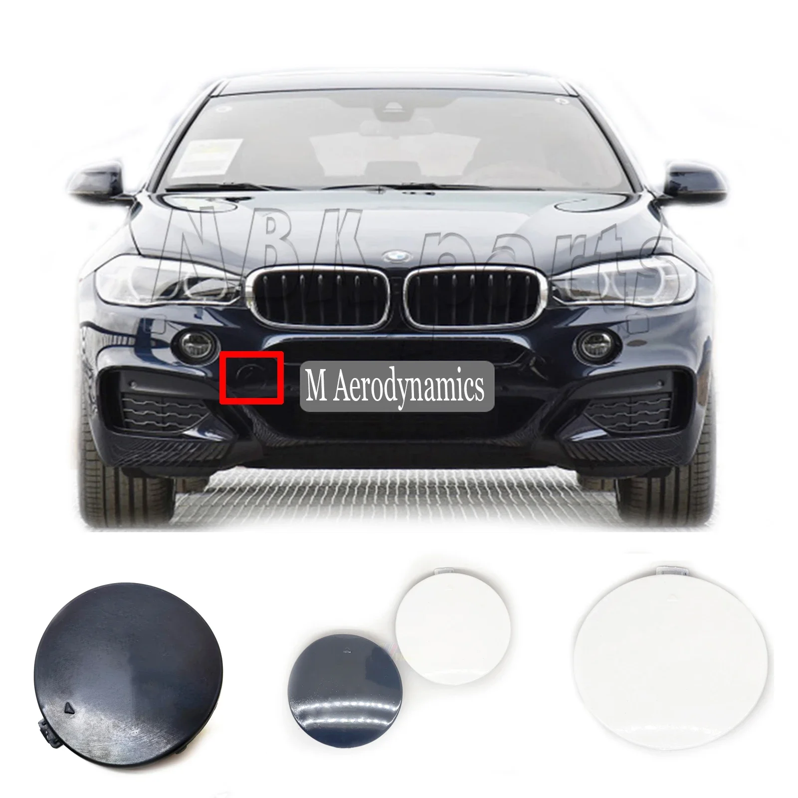 Fit 15-19 BMW X6 M-SPORT F16 30dX 35i 40d 50iX M50dX Front Tow Cover 51118065933