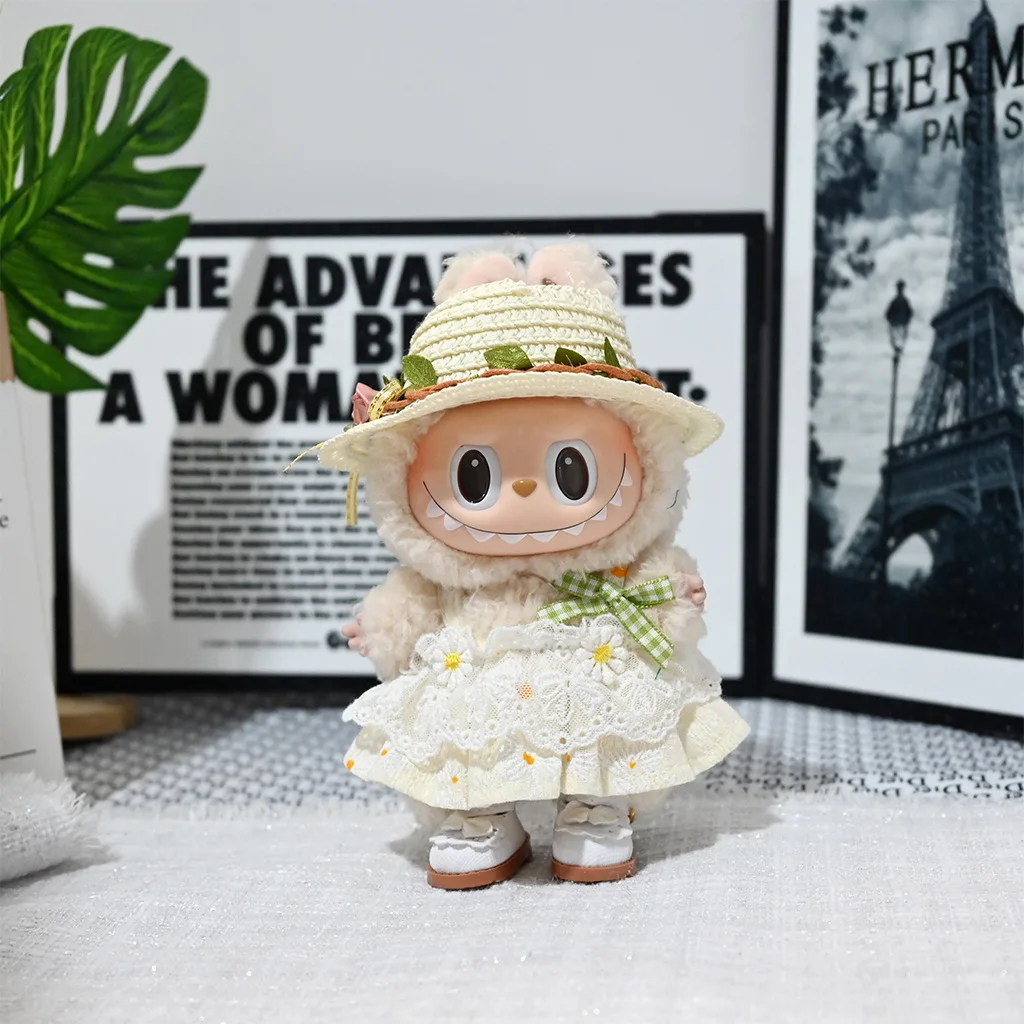 LABUBU Simpatico vestito da scatola cieca da 17 cm - Vestiti per bambole Kawaii per figure in vinile (nessun giocattolo incluso)