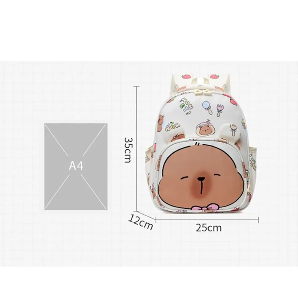 Mochila escolar de nylon de alta qualidade, à prova d'água, grande capacidade, mochila infantil, capivara, mochila de ombro para viagem, meninos/meninas