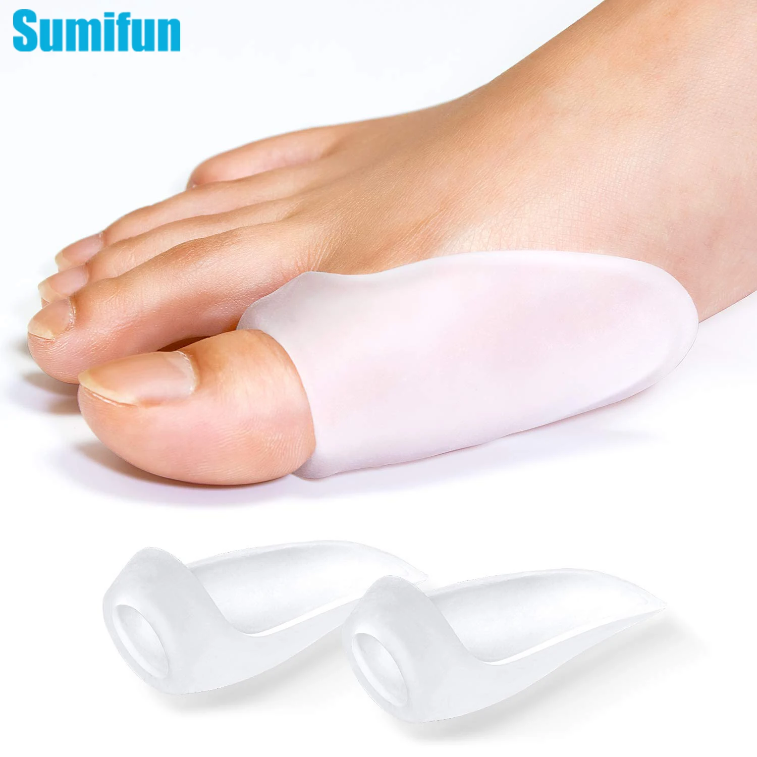 2pcs Silicone Thumb Corrector Bunion Foot Toe Hallux Valgus Protector Finger Straightener Adjuster Gel Foot Separator Care Tool