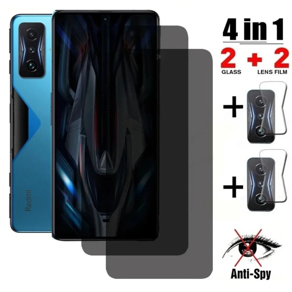 4 em 1 vidro temperado de privacidade para redmi k80 k70 pro ultra k70e k60 k50 k40 ultra pro k50i gaming anti-espião camer protetor de tela
