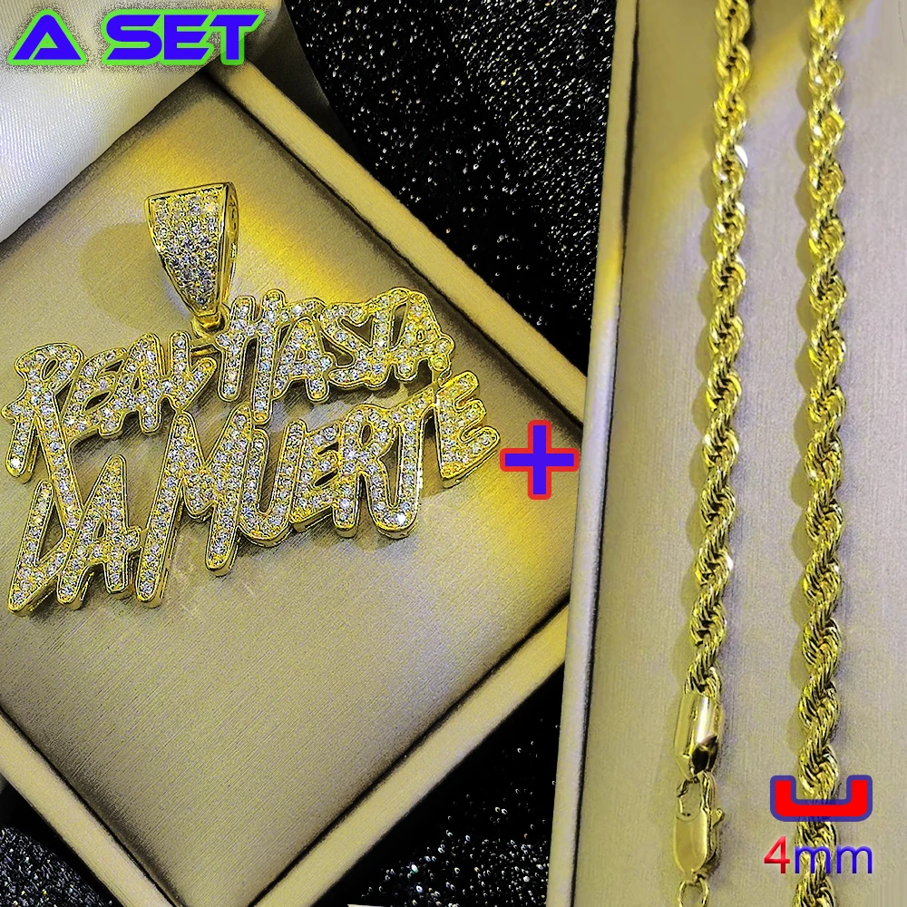 Hip hop new trendy gold necklace with exaggerated design diamond letter pendant, exquisite 18K gold plating process, fashionable