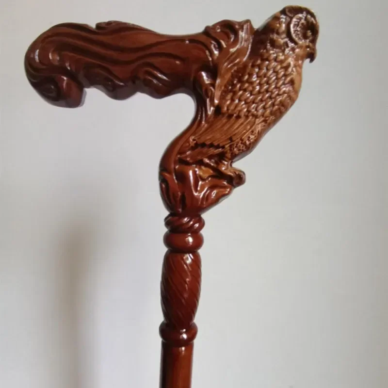 Animal Head Eagle Brown Wooden Fashion Walking Stick Decorative Vampire Cospaly Party Wood Walking Cane Halloween Mace Wand