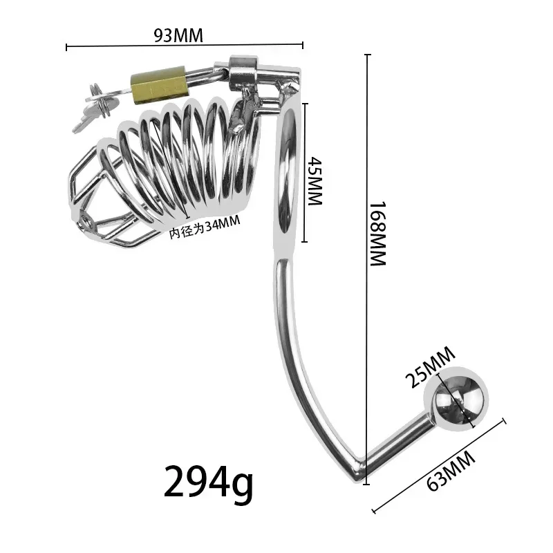 SexyToyMetalCockCageMaleCBTCuckoldCockBallCageBeltDevicePenisDickEroticloveLockRingBondageFetishBDSMGearForManGame