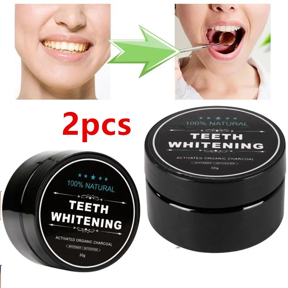 

2pcs 30g Natural Teeth Whitening Powder Activated Organic Whitener Oral Charcoal Teeth Polish Teeth Clean Hygiene Powde