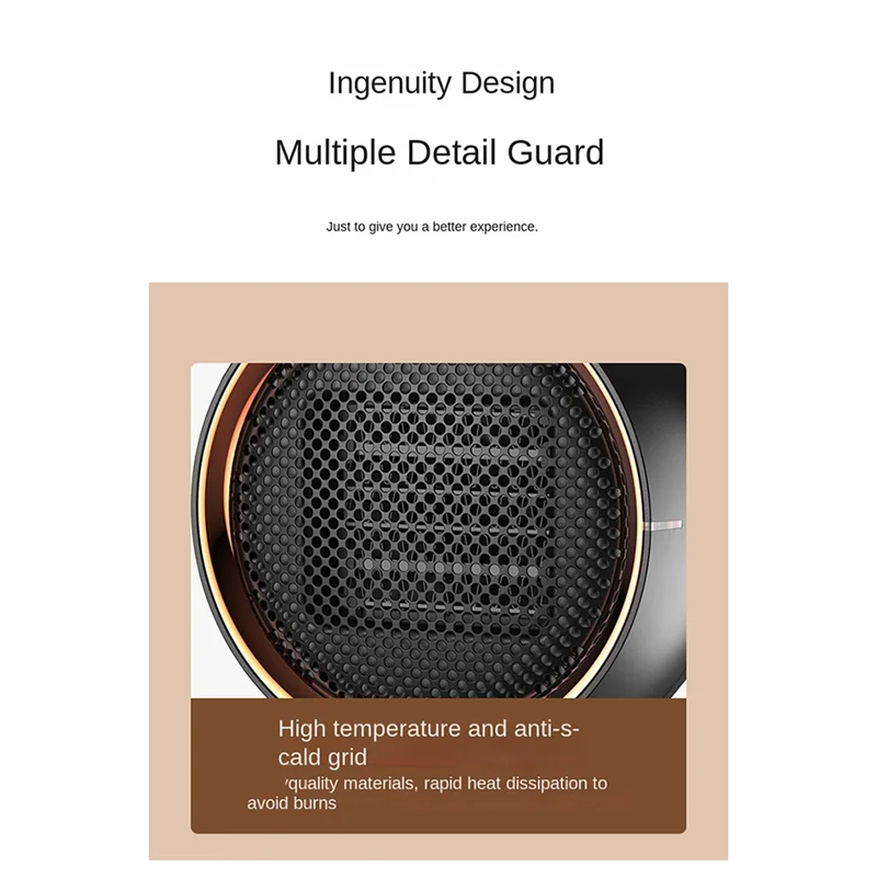 YCOC- سخان الشتاء، سخان مروحة، نموذج التدفئة، سخان كهربائي منزلي ذكي لسطح المكتب بقابس أمريكي