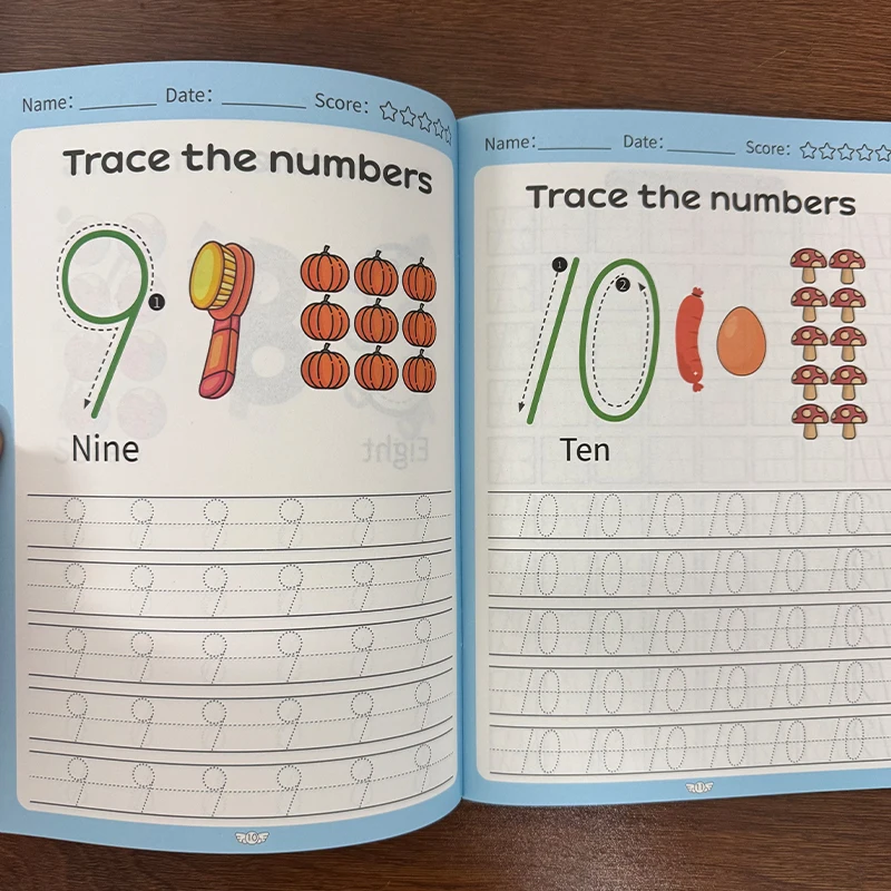 

Preschool Learning Workbook 0-100 Number Tracing Book Toddler Math Handwriting Line Control Daily Training Copybook