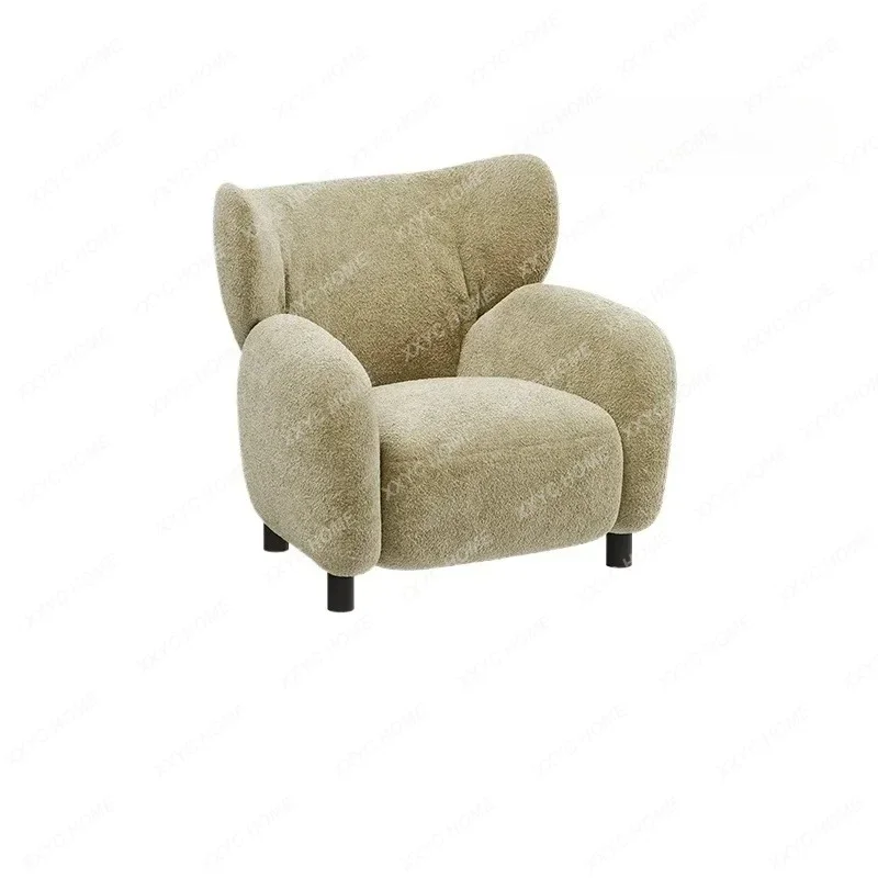 

Medieval single sofa Nordic living room French retro cream wind sofa designer