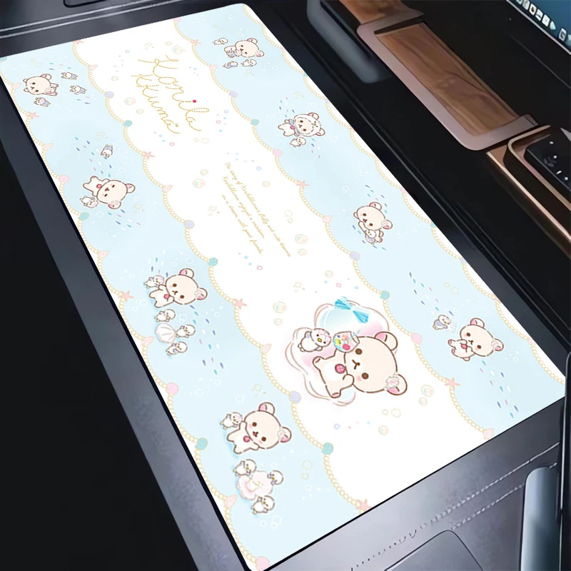 Anime Mouse Pad Gamer Keyboard Pad Korilakkuma Rilakkuma Desk Mouse Mat Rubber Tapis Souris Gaming Notbook PC Pink Cute Mousepad