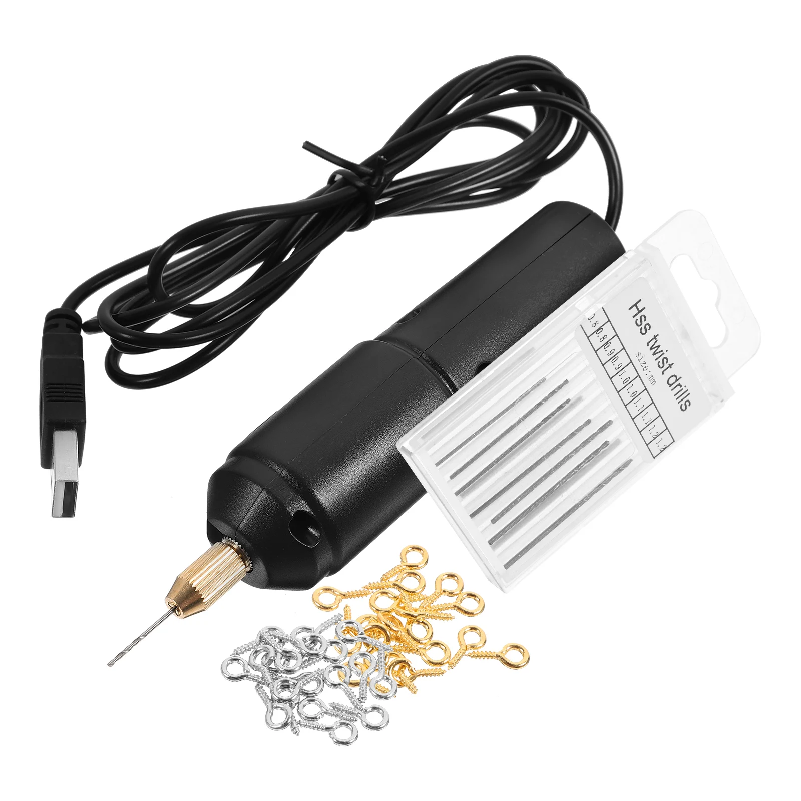 

1 set Electric Handheld Usb Charging Mini Hand Drill Portable Strong Durable Materials Simple Application Method Safe Easy Carry