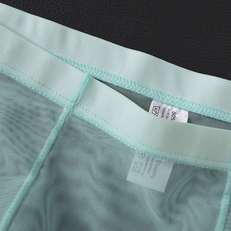 Men Sexy Transparent Boxers Summer Thin Mesh Underwear Breathable Seamless Panties Male Mid-rise Mesh Ice Silk Briefs Underpants